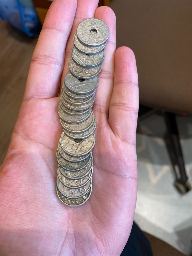 Lote 19 monedas 50 céntimos 1949 y 1963