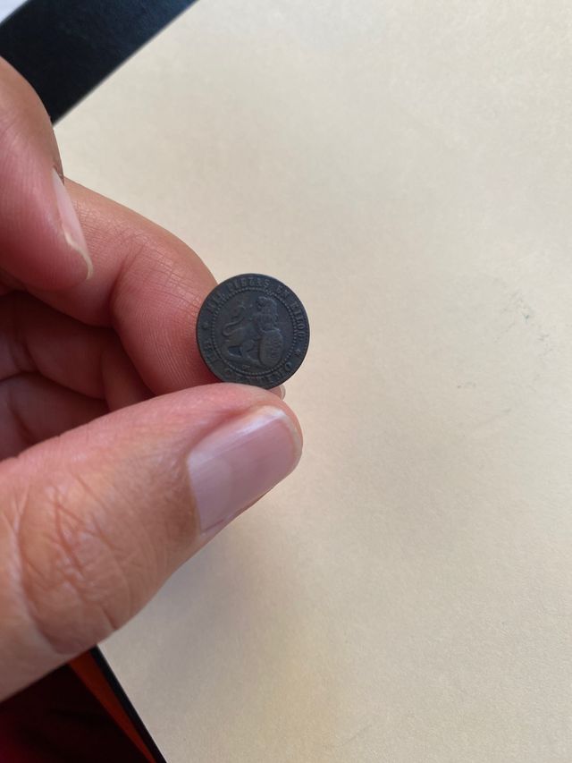 2 Monedas de cobre 1 céntimo 1870