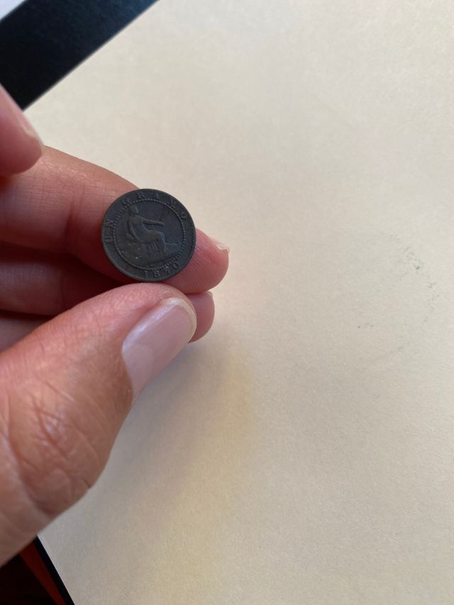 2 Monedas de cobre 1 céntimo 1870