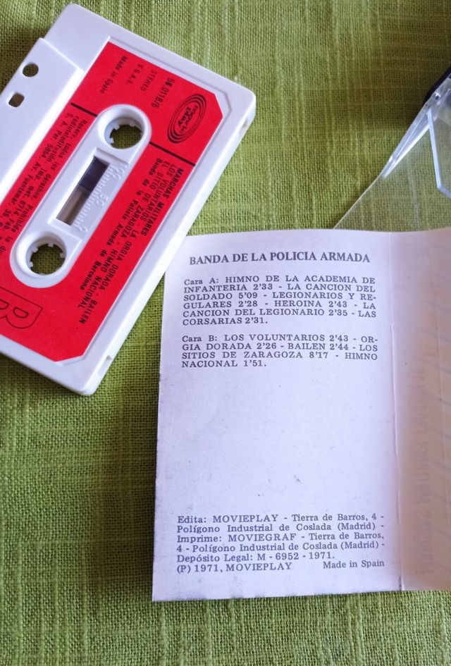 MARCHAS MILITARES ESPAÑOLAS  1971 CASETTE VINTAGE