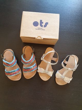 Lote sandalias piel OTS T.24 \\/25 de segunda mano por 20 EUR en Alcobendas  en WALLAPOP