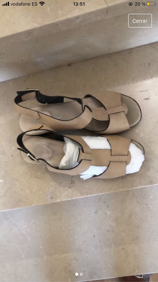 Sandalias piel tacón