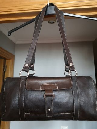 Bolso de piel cuero marrón. Marca SY\u0026amp;CO de segunda mano por 12 EUR en  Vigo en WALLAPOP