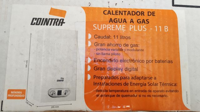 CALENTADOR COINTRA SUPREME PLUS -11B. BOMBONA de segunda mano por 110