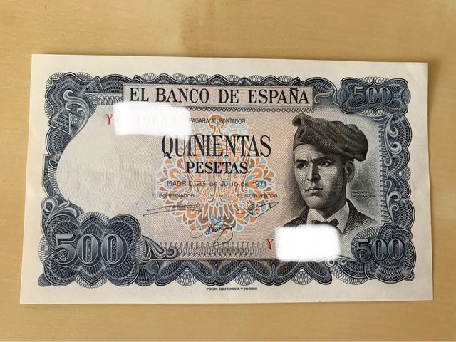 Billete 500 pesetas año 1971 no hago envios