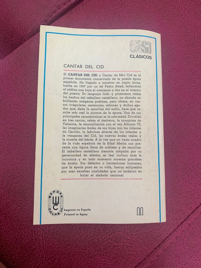 Libro cantar del cid 