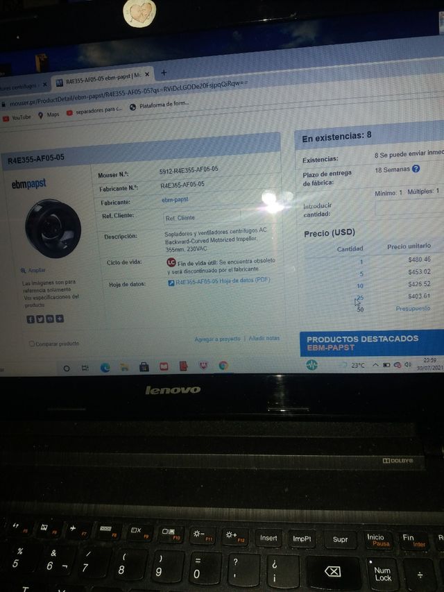 Extractor centrifugo casi nuevo