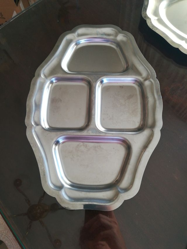 3 bandejas de acero inox