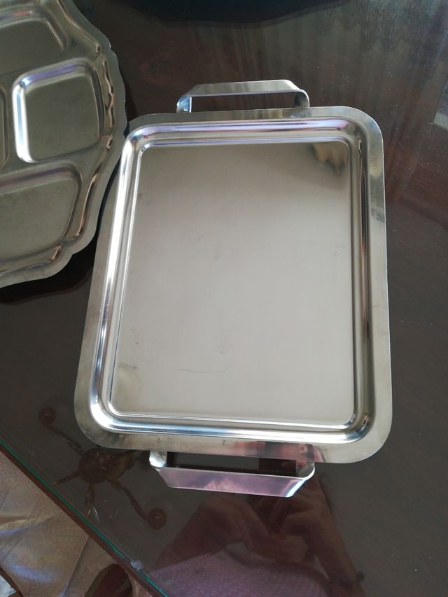 3 bandejas de acero inox