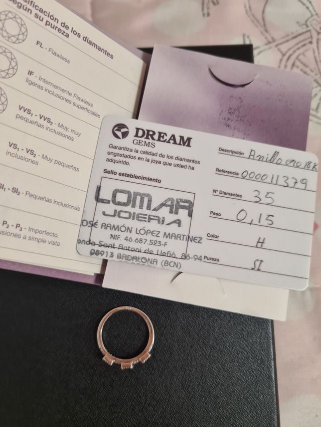 Anillo sortija diamantes.