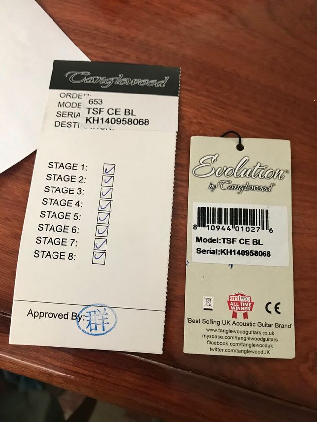 Guitarra Acústica Tanglewood TSF CE azul