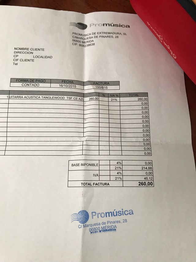 Guitarra Acústica Tanglewood TSF CE azul