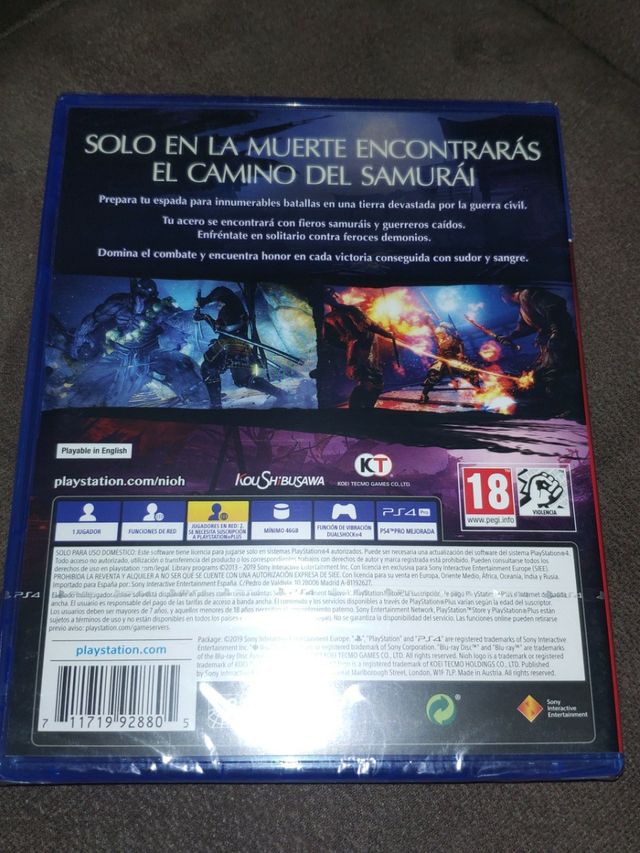 GIOCO PS 4 - NIOH - ((SIGILLATO)))