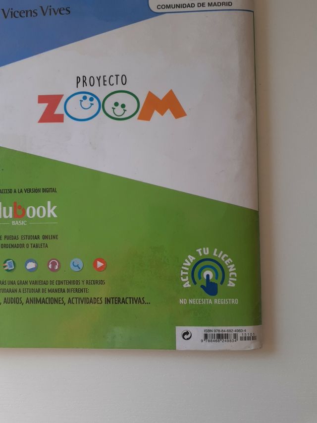 Libro de sociales ZOOM 3 Primaria. ISBN: 978846824
