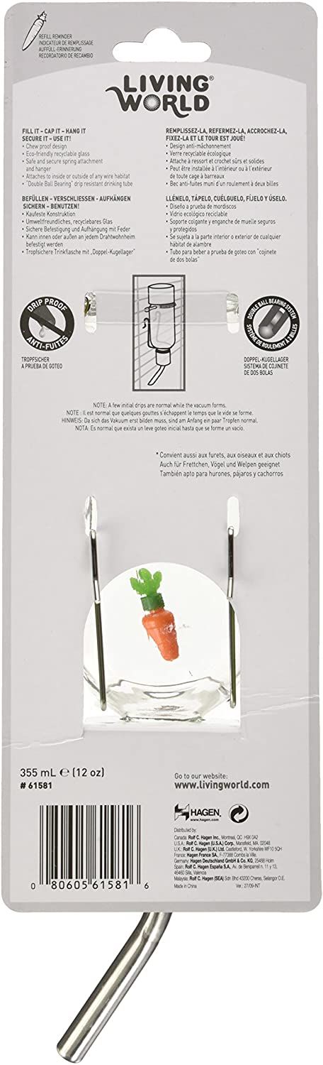 Bebedero Living World Eco 350 ml vidrio