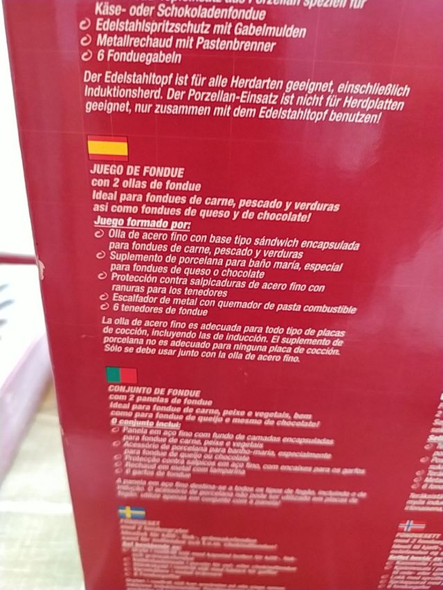 juego de fondue, 6cubiertos , bols porcelana