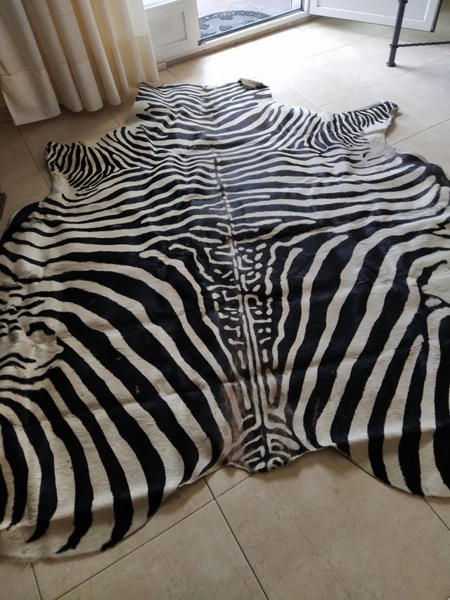 Alfombra de piel.