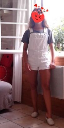 Peto t.S vaquero blanco de Pull&bear con tirantes