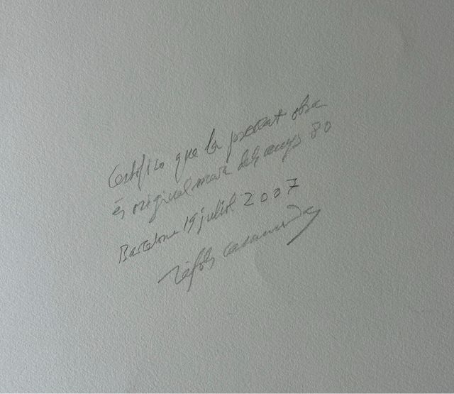 Albert Ràfols-Casamada Dibujo Certificado años 80