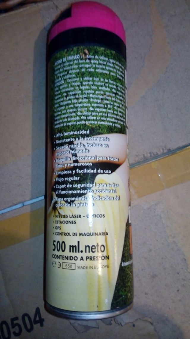 Spray luminiscente señalizador obras