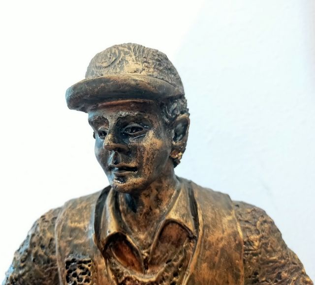 FABULOSA FIGURA PESCADOR 52 CM VINTAGE RESINA