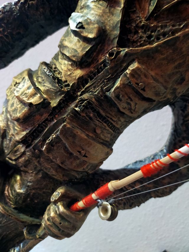 FABULOSA FIGURA PESCADOR 52 CM VINTAGE RESINA