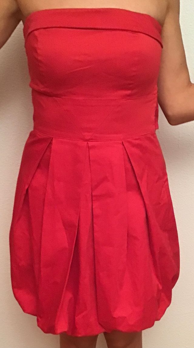 Vestido fiesta globo rojo. Talla 36