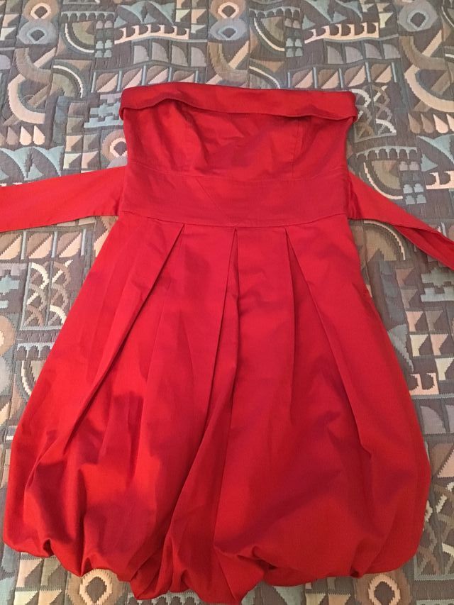 Vestido fiesta globo rojo. Talla 36