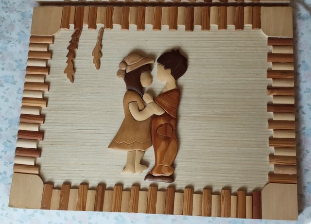 cuadros de madera tallados a mano