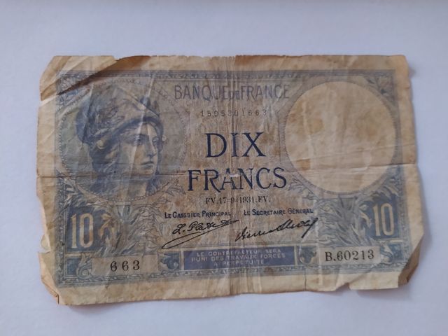 Billete 10 francos Francia 1931