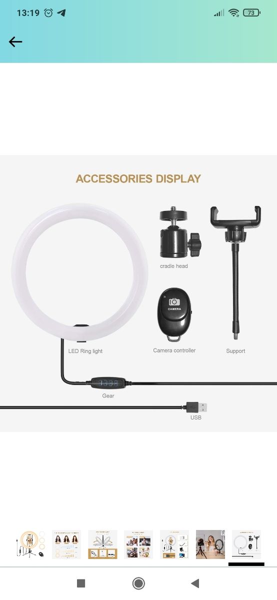 Aro de luz con trípode