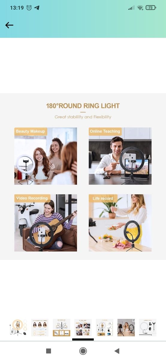 Aro de luz con trípode