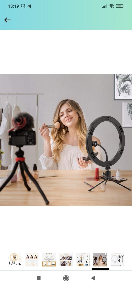 Aro de luz con trípode