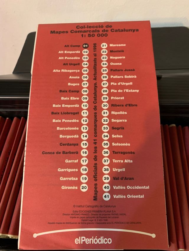 Mapas comarcales Catalunya coleccion completa 41 u