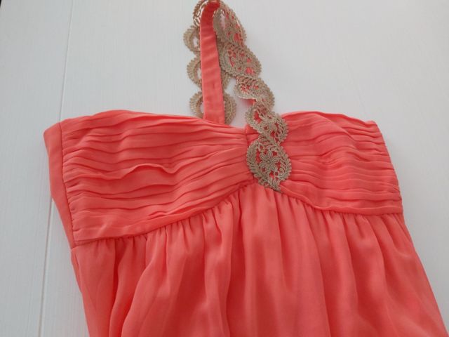 Vestido largo poete con tirante asimétrico