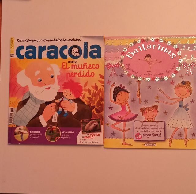 libro bailarinas y revista Caracola