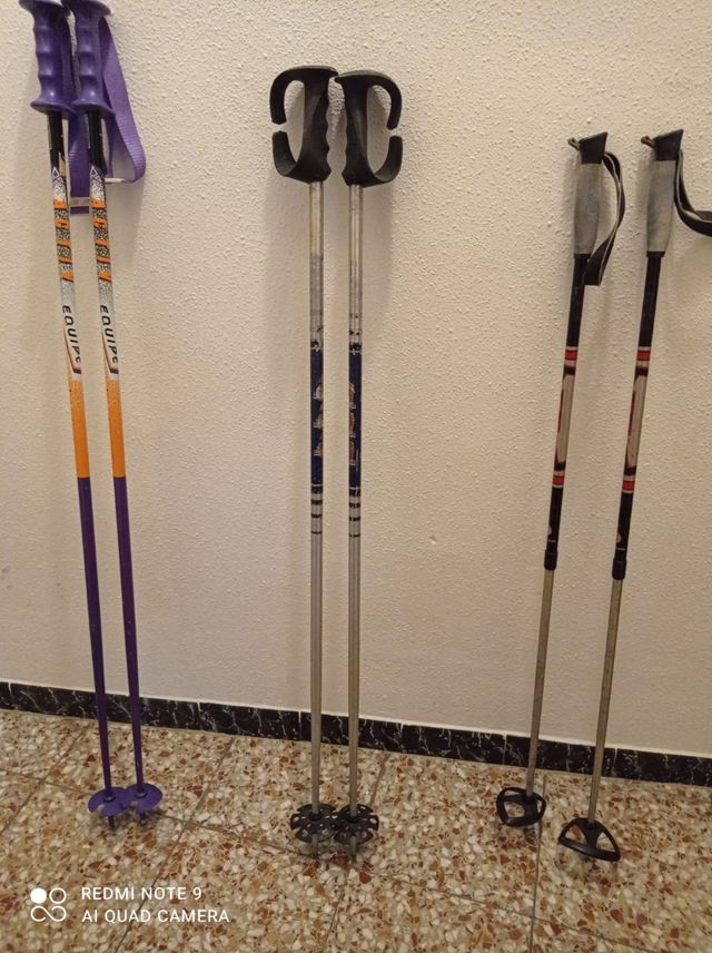 esquis + sus palos 