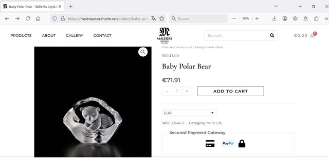 Escultura en vidrio ( oso polar)