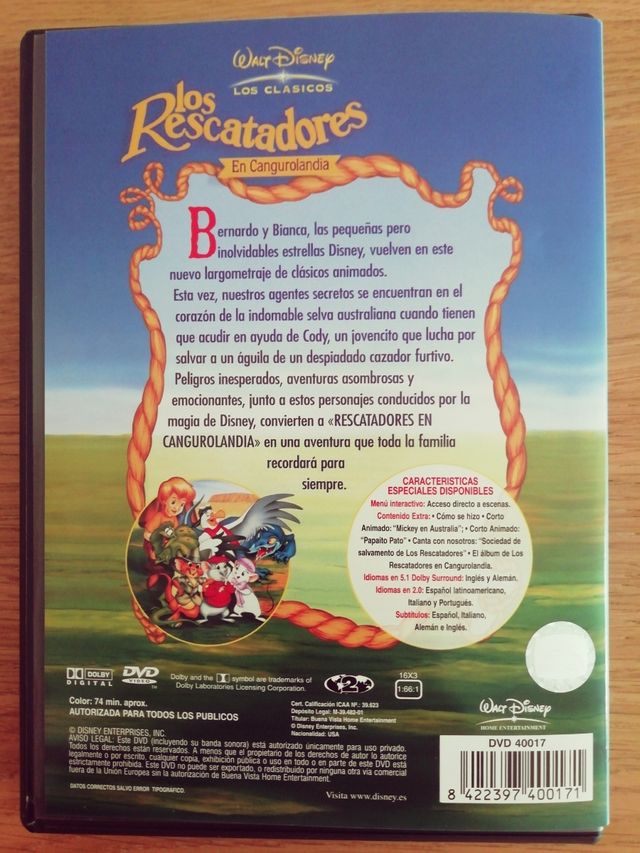 WALT DISNEY LOS RESCATADORES EN CANGUROLANDIA