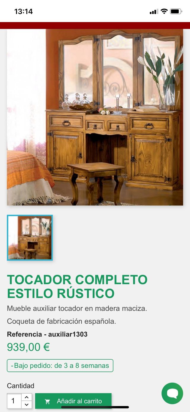 Coqueta pura madera mueble mexicano negoviable