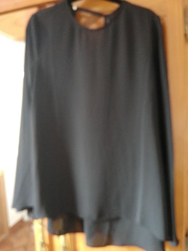 Top Blusón negro gasa M