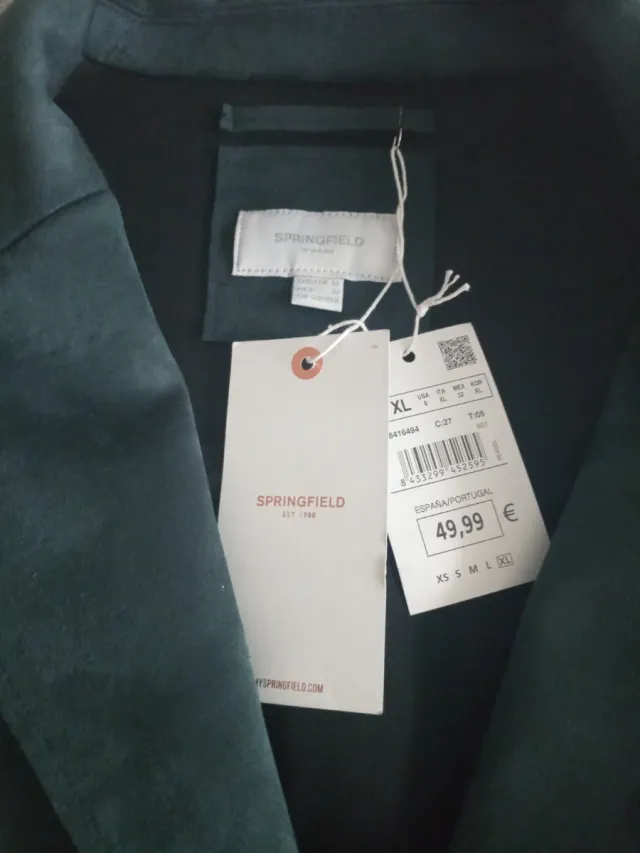 chaqueta efecto ante verde oscuro