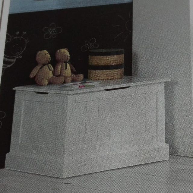 juguetero de madera blanco nuevo 