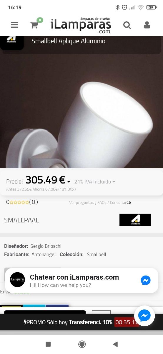 Lampara diseño italiano