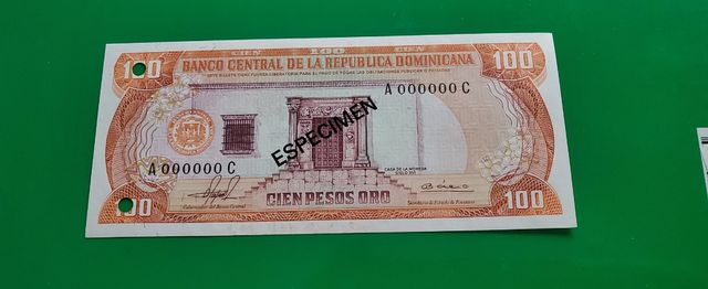 ESPÉCIMEN 100 pesos Rep.Dominicana