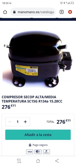 Compresor Danfoss SC15GH R134a R513a de segunda mano por 29 EUR en  Manzanares en WALLAPOP