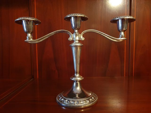 Candelabros Alpaca plateada