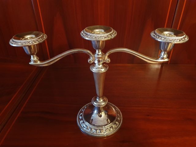 Candelabros Alpaca plateada