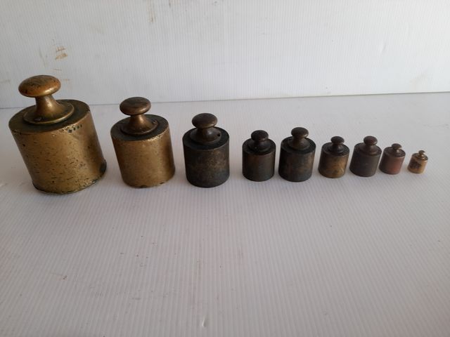 Pesas de bronce juego de 9 pesas
