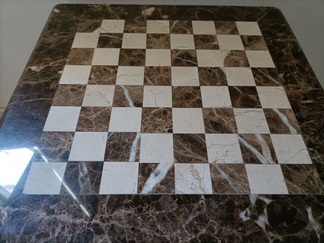 Tablero ajedrez/damas de mármol. Hecho a mano